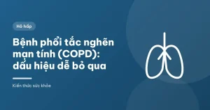 Hình minh họa hai lá phổi trên nền xanh dương – Bệnh phổi tắc nghẽn mạn tính (COPD): dấu hiệu dễ bỏ qua